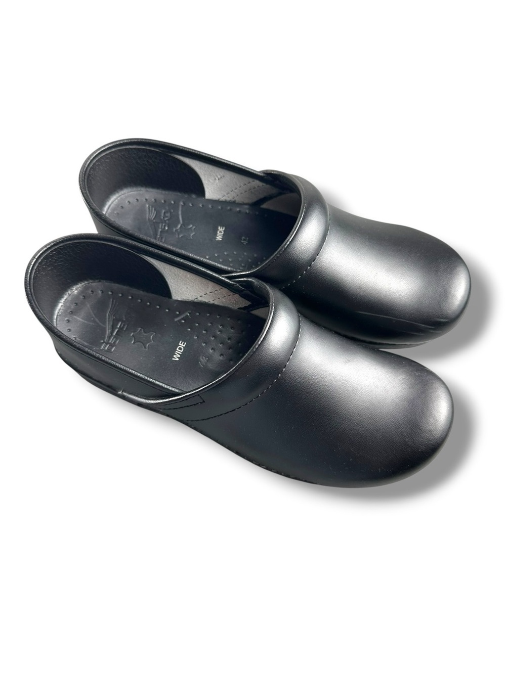Dansko Professional Leather Clogs Black Wide Size 42 Wide